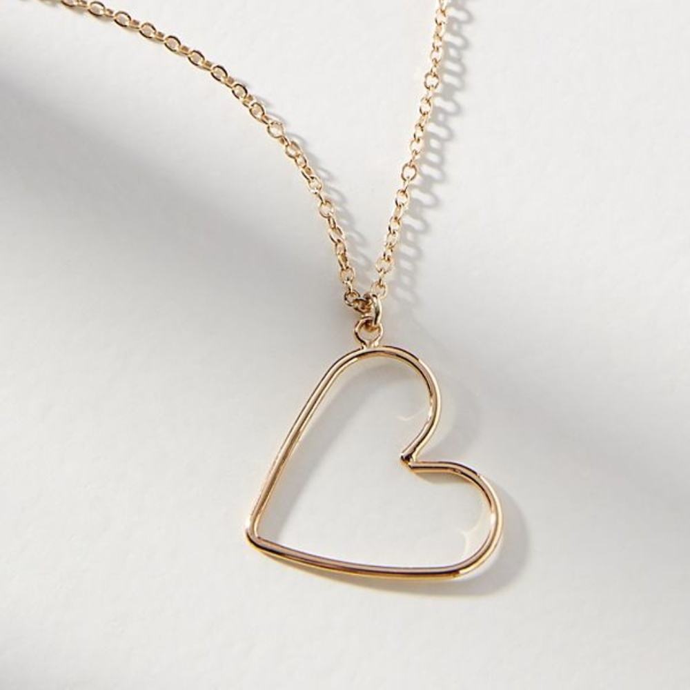 Anthropologie Real Gold Plating Heart Pendant NKLC
